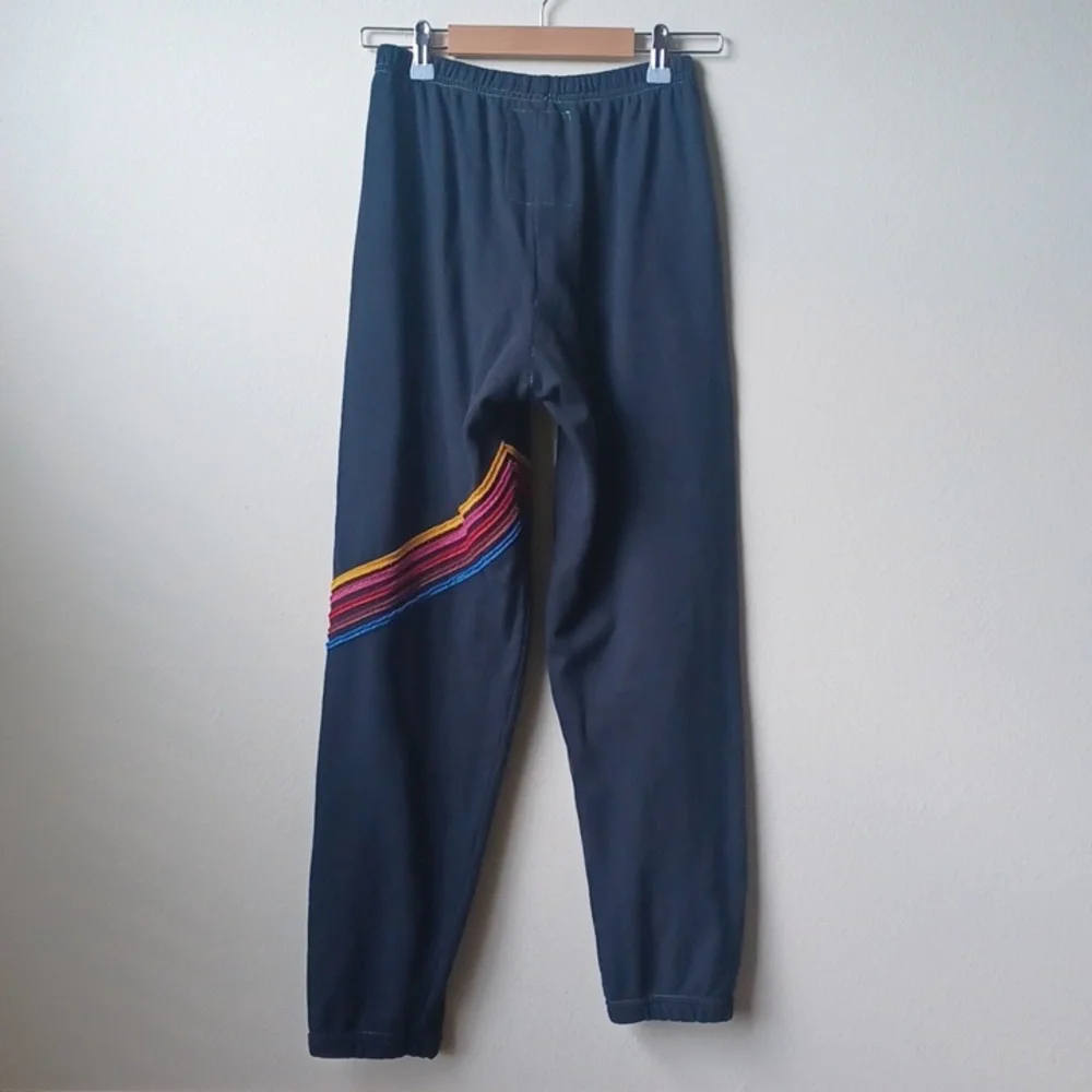 Cute Sweatpants Chevron Striped Leg Size Medium Jogger Track Pants Retro Aviator - Picture 5 of 13